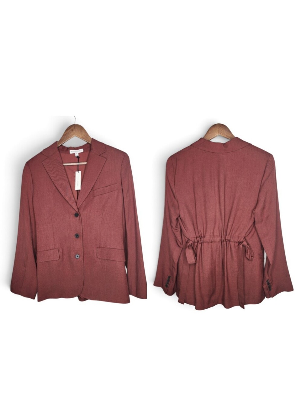 Banana Republic Drapey Twill Belted Blazer in Terracotta Size XS New With Tags